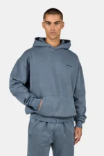 Logo Oversized Hoodie Vintage Shadow Blue