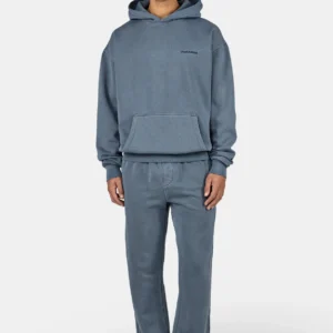 Logo Oversized Hoodie Vintage Shadow Blue