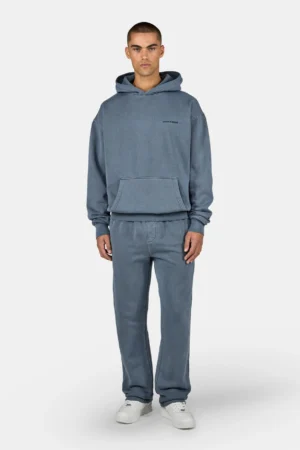 Logo Oversized Hoodie Vintage Shadow Blue