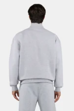 Logo Oversized Sweat Track Jacket Heather Grey Black