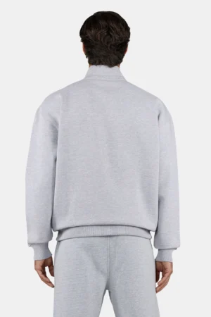 Logo Oversized Sweat Track Jacket Heather Grey Black