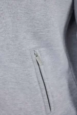 Logo Oversized Sweat Track Jacket Heather Grey Black