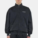 Logo Oversized Sweat Track Jacket Vintage Black White