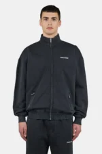 Logo Oversized Sweat Track Jacket Vintage Black White