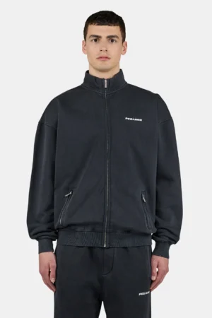 Logo Oversized Sweat Track Jacket Vintage Black White