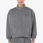 Logo Oversized Sweat Track Jacket Vintage Grey