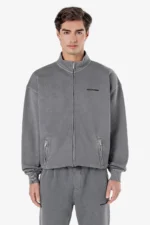 Logo Oversized Sweat Track Jacket Vintage Grey