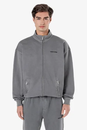 Logo Oversized Sweat Track Jacket Vintage Grey