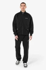 Logo Oversized Sweat Track Jacket Washed Black White Gum