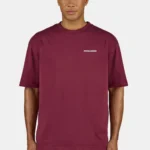 Logo Oversized Tee Washed Maroon Red White