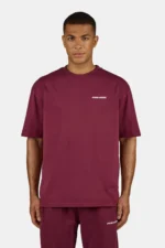 Logo Oversized Tee Washed Maroon Red White