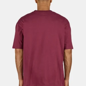 Logo Oversized Tee Washed Maroon Red White