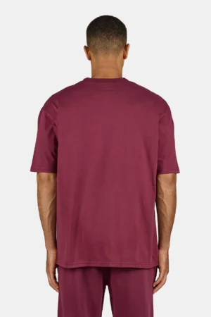 Logo Oversized Tee Washed Maroon Red White
