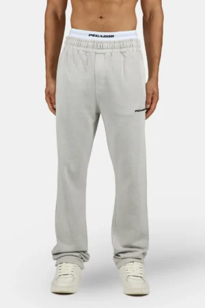 Logo Wide Sweat Pants Vintage Light Grey Black