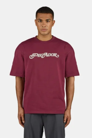 Magten Oversized Tee Washed Maroon Red