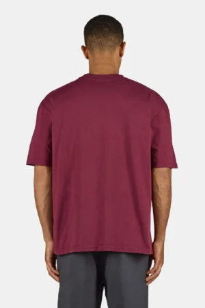 Magten Oversized Tee Washed Maroon Red