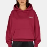 Marsala Oversized Hoodie Washed Burgundy Red