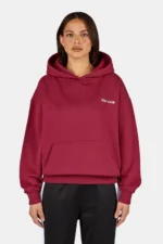 Marsala Oversized Hoodie Washed Burgundy Red