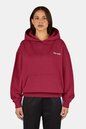 Marsala Oversized Hoodie Washed Burgundy Red