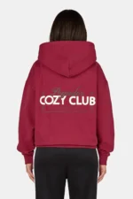 Marsala Oversized Hoodie Washed Burgundy Red