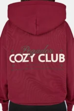 Marsala Oversized Hoodie Washed Burgundy Red
