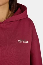 Marsala Oversized Hoodie Washed Burgundy Red