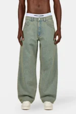 Menton Pilled Flared Denim Washed Vintage Blue