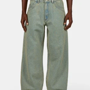 Menton Pilled Flared Denim Washed Vintage Blue