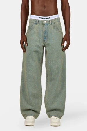 Menton Pilled Flared Denim Washed Vintage Blue