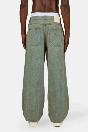 Menton Pilled Flared Denim Washed Vintage Blue