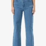 Naddy Wide Leg Jeans Washed Mid Blue