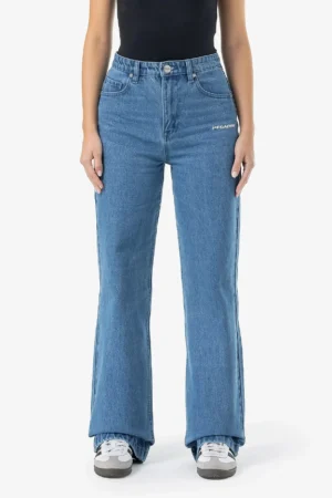 Naddy Wide Leg Jeans Washed Mid Blue