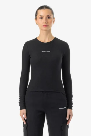 Nina Longsleeve Washed Black Dark Grey