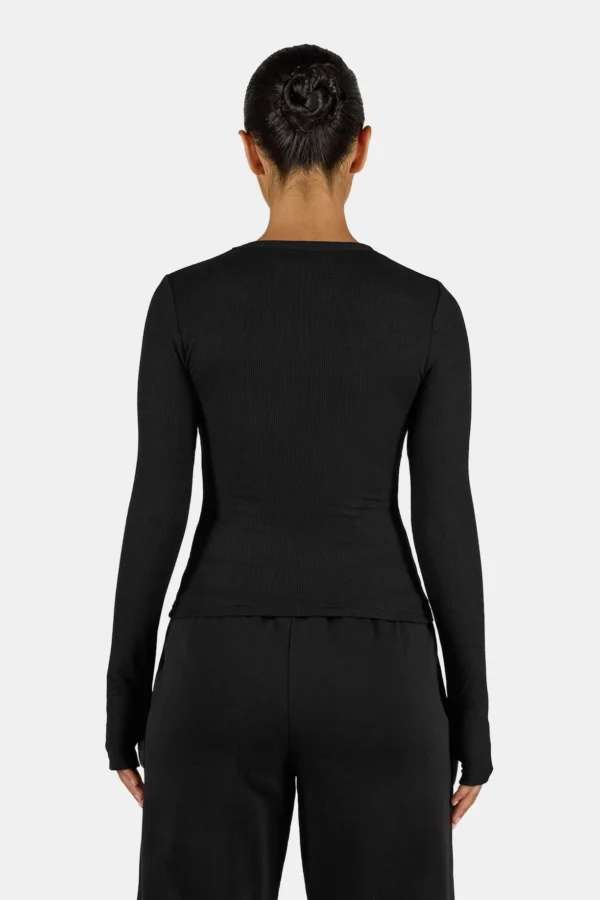 Nina Longsleeve Washed Black White