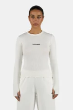 Nina Longsleeve Washed Warm White Black