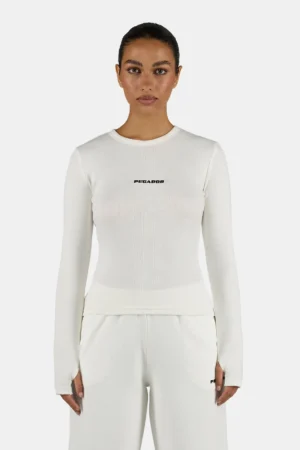 Nina Longsleeve Washed Warm White Black