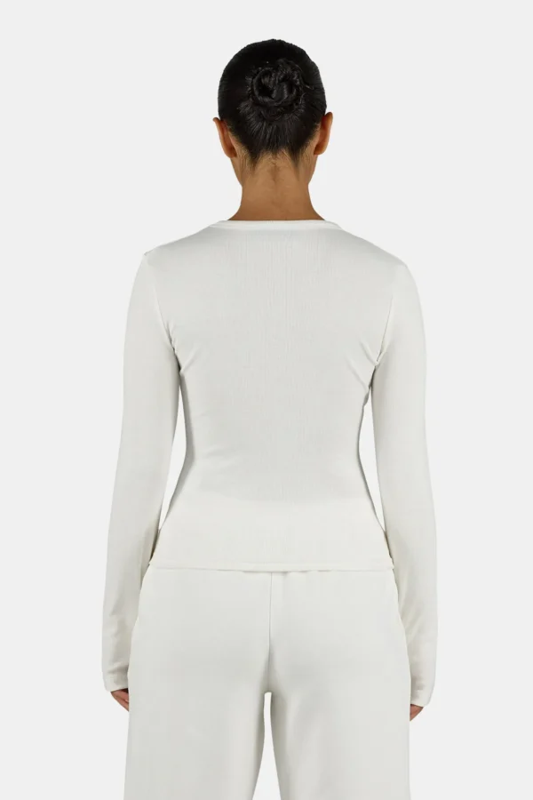 Nina Longsleeve Washed Warm White Black
