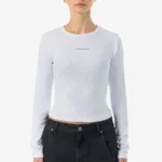 Nina Longsleeve White Light Grey