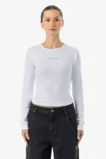Nina Longsleeve White Light Grey