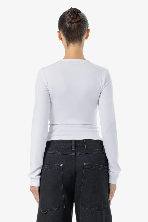Nina Longsleeve White Light Grey