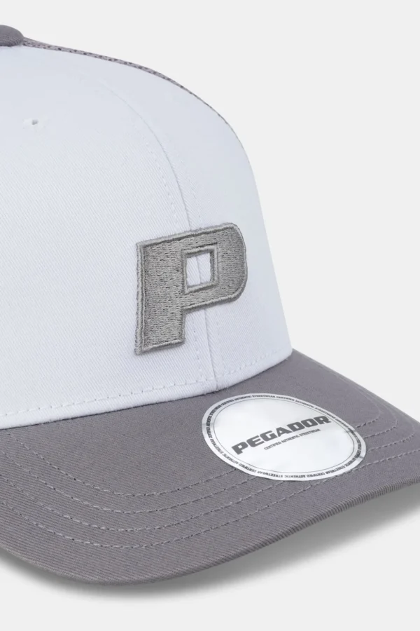 P Logo Baseball Trucker Cap White Cool Grey