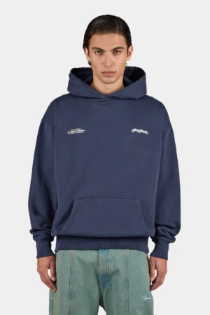 Peckert Oversized Hoodie Washed Indigo Navy