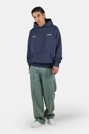 Peckert Oversized Hoodie Washed Indigo Navy