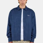 Pikal Oversized Longsleeve Shirt Pinstriped Indigo Navy White