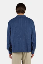 Pikal Oversized Longsleeve Shirt Pinstriped Indigo Navy White