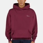 Pike Oversized Hoodie Washed Maroon Red