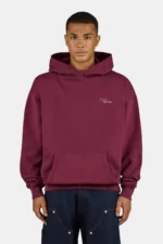 Pike Oversized Hoodie Washed Maroon Red