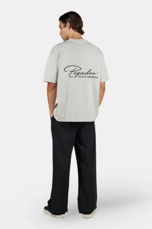 Pike Oversized Tee Vintage Light Grey Black