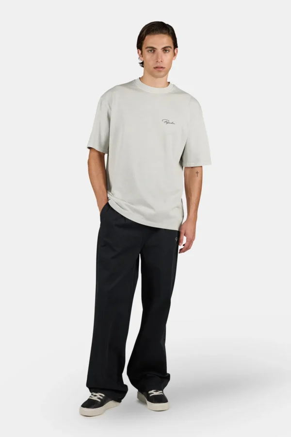 Pike Oversized Tee Vintage Light Grey Black