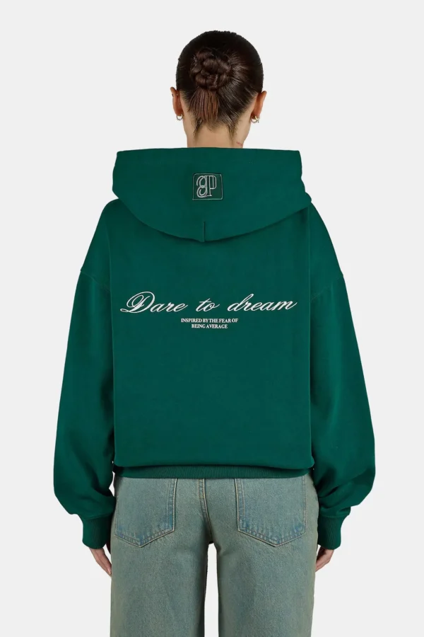 Resa Oversized Hoodie Washed Dark Green